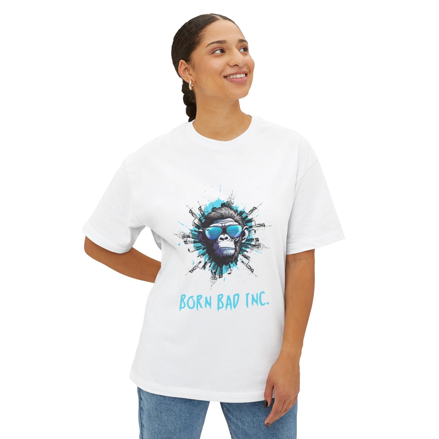 Born Bad Inc. Unisex Oversized Boxy Tee - Fun & Relaxed Style for Everyday Wear